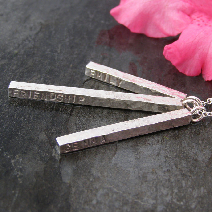 Personalised Silver Bar Pendant