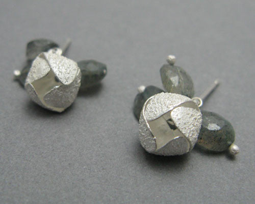 Silver Blossum Bud Cluster Earrings