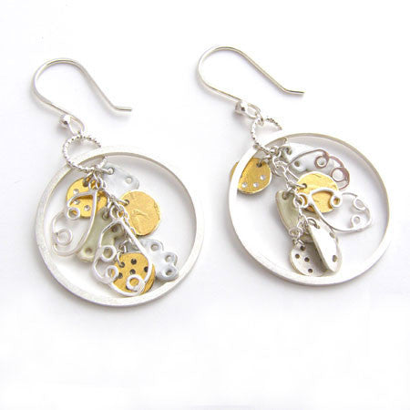 Circle Seaweed Drop Earrings