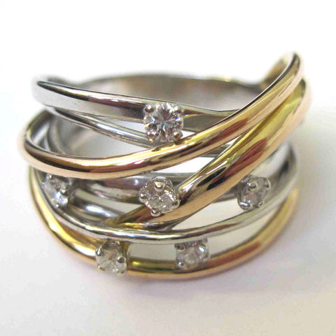 18ct White & Yellow Gold Squiggle Ring