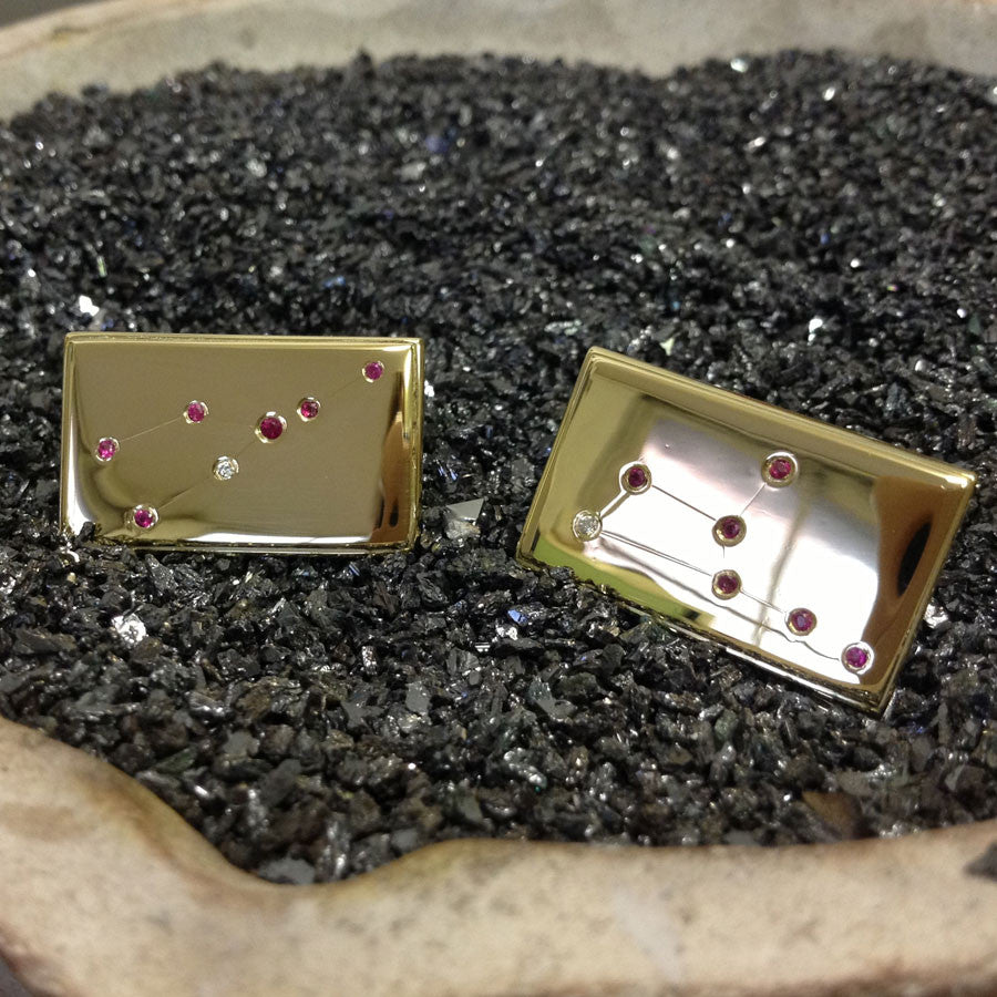 Personalised 18ct Gold Constellation Cufflinks