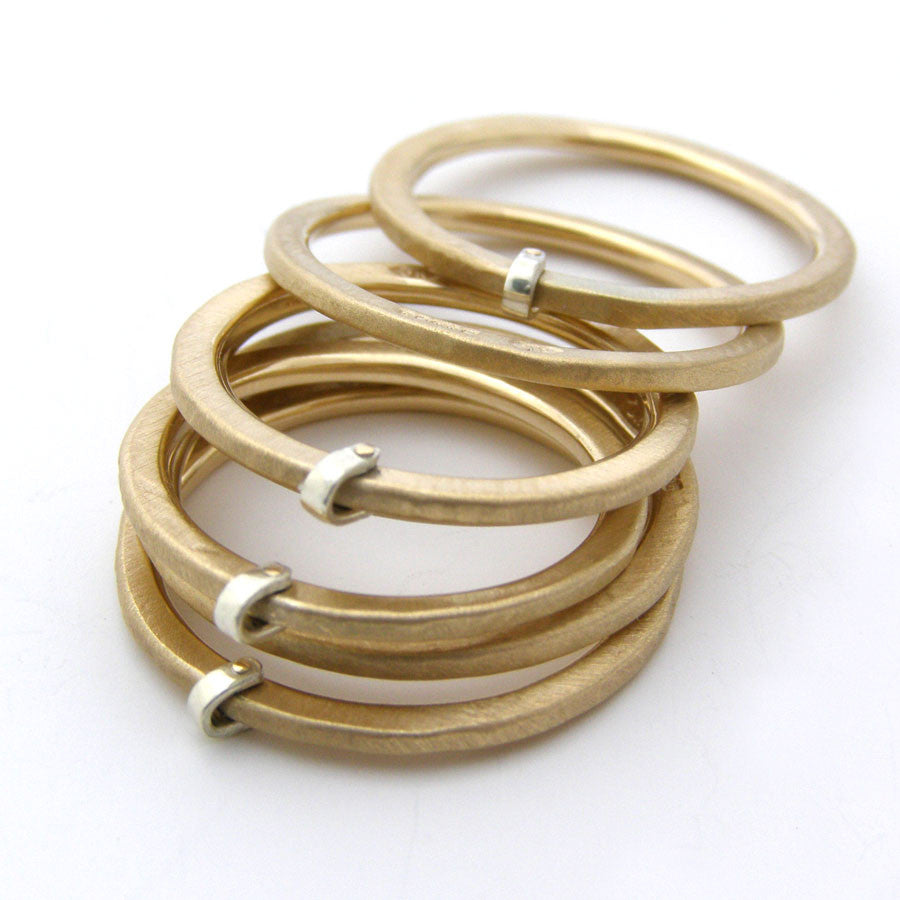 9ct Yellow & White Gold Fold Rings