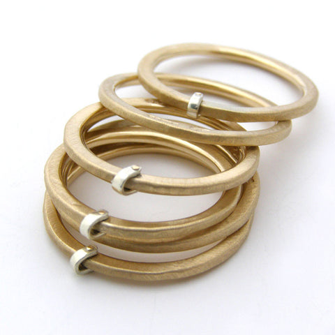 9ct Yellow & White Gold Fold Rings