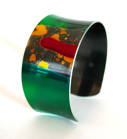 Anodized Aluminium Cuff - Blue Diagonal