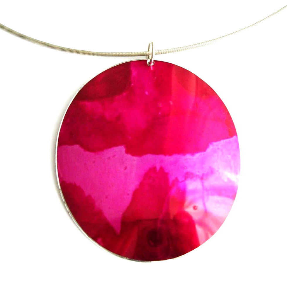 Hand Painted Aluminium Pendant - Aqua
