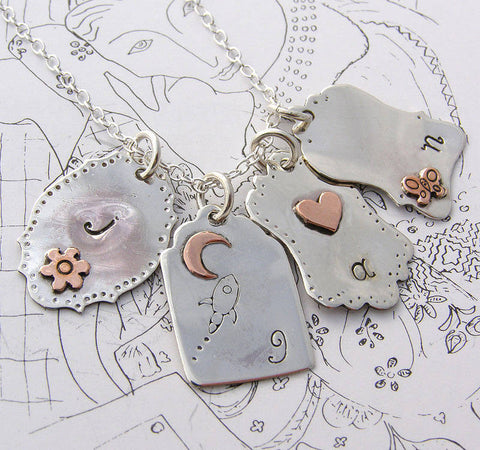 Hand Pierced Silver 'Family Tree' Pendant