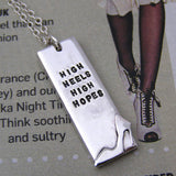'High Heels High Hopes' Silver Necklace