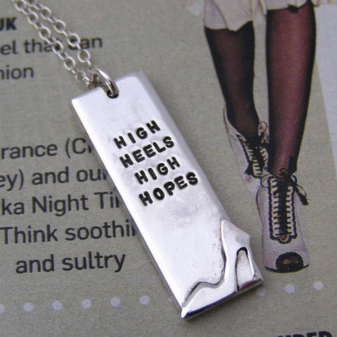 'High Heels High Hopes' Silver Necklace