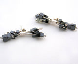 Large Silver Cluster Earrings