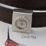 Leather Belt Bracelet With Personalised Tags