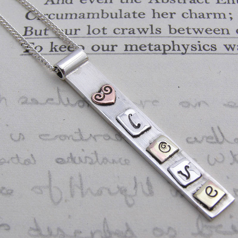 Sterling Silver 'Love' Necklace