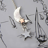 Moon And The Stars Silver Pendant