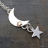 Moon And The Stars Silver Pendant