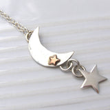 Moon And The Stars Silver Pendant