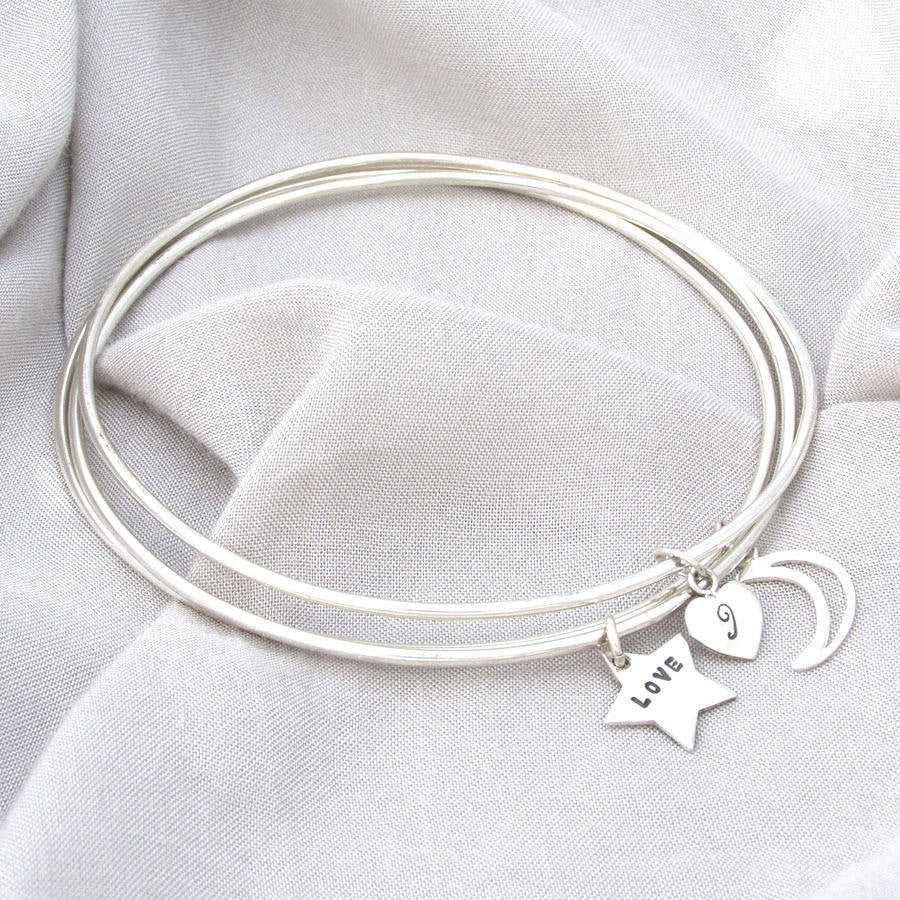 Personalised Silver Stacking Bangles
