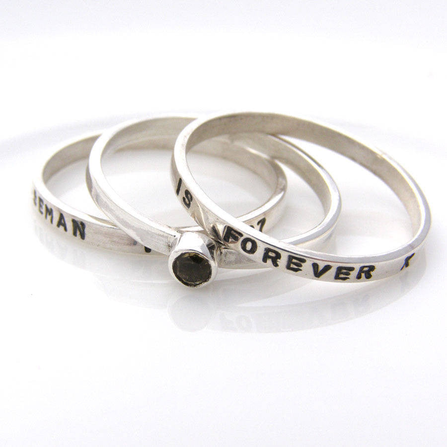 Personalised Silver Stacking Ring