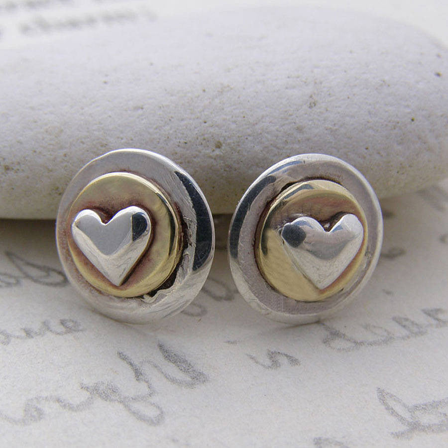 Silver And 9ct Gold Layered Earrings