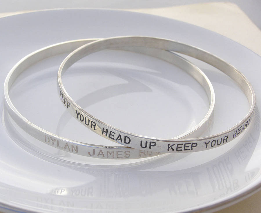 Sterling Silver Narrative Bangle