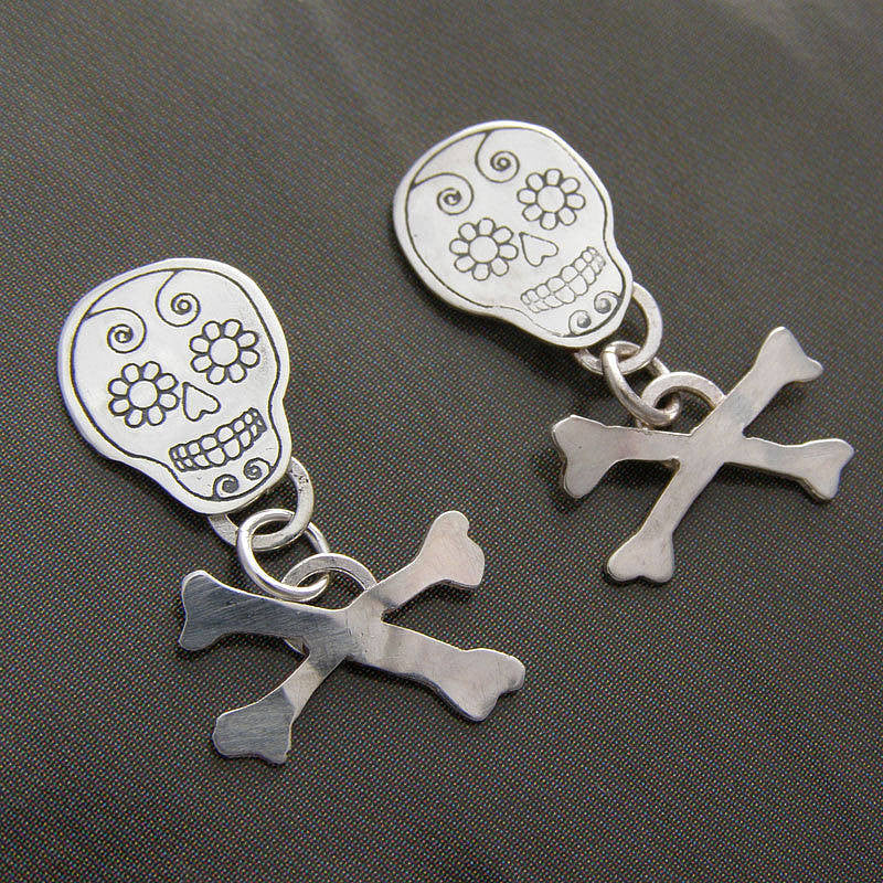 Silver Funny Bones Earrings