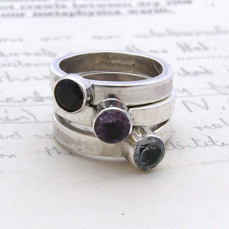 Sterling Silver Semi Precious Stone Ring