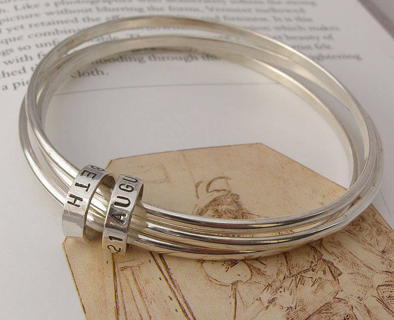 Personalised Silver Hoop Bangles
