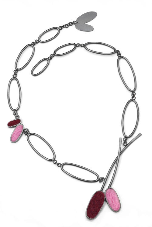 Silver & Felt Bud Necklaces
