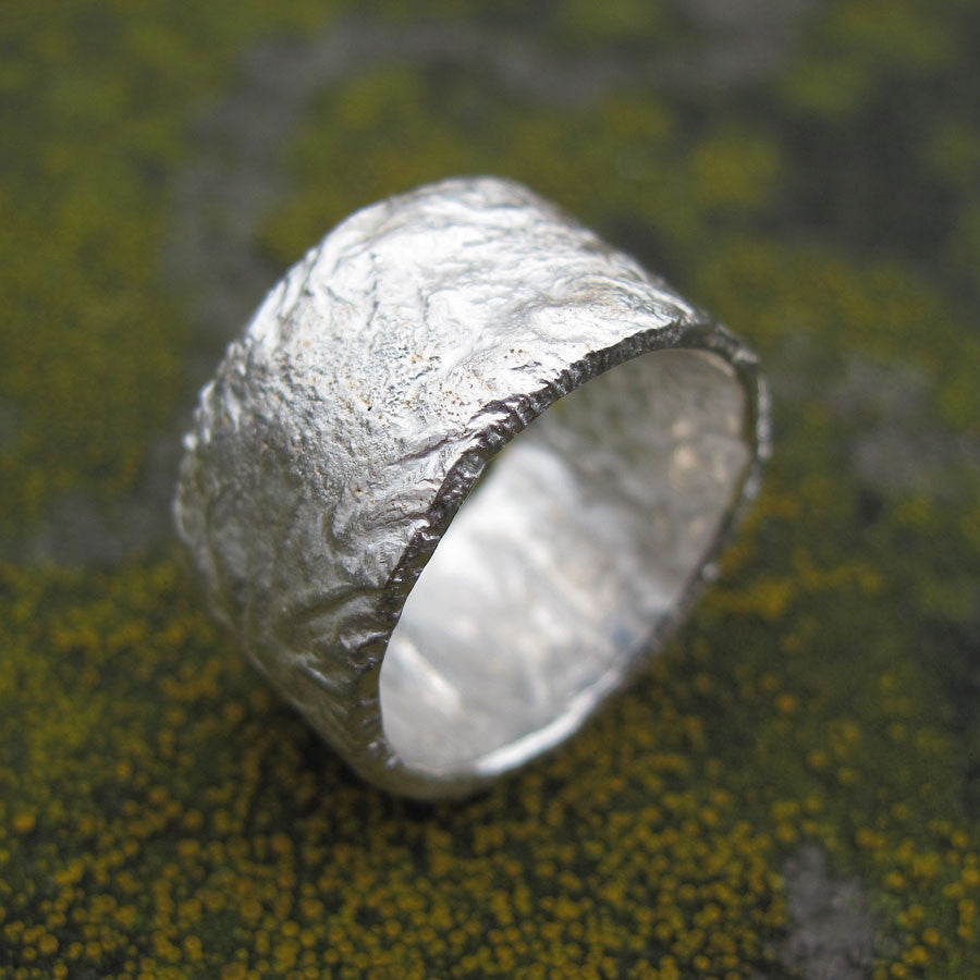 Wide Silver Rocky Outcrop Ring
