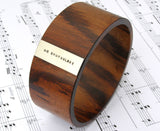 Large Wood & Sterling Silver Personalised bangle