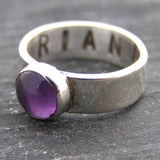 Personalised Silver Hoop & Semi-Precious Stone Necklace