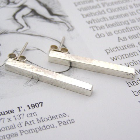 Silver Bar Earrings