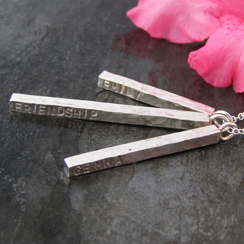 Personalised Silver Bar Pendant