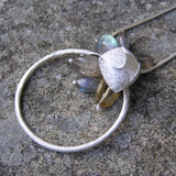 Silver Blossum Bud Necklace with Labradorite and Citrine