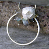 Silver Blossum Bud Necklace with Labradorite and Citrine