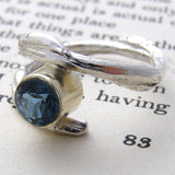 Silver Blue Topaz Willow Ring