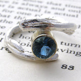 Silver Blue Topaz Willow Ring