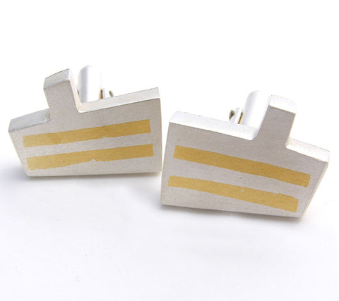 Silver Boat Cufflinks