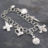 Sterling Silver 'Crown Jewels' Charm Bracelet