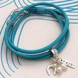 Personalised Silver & Leather Charm Bracelet