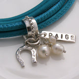 Personalised Silver & Leather Charm Bracelet