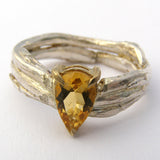 Silver And 9ct Gold Citrine Ring