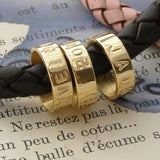 Personalised Leather Bracelet with Silver Hoops