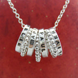 Personalised Fine Silver Hoops Necklace