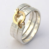 Sterling Silver & 9ct Gold Spiral Ring