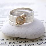 Sterling Silver & 9ct Gold Spiral Ring