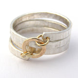 Sterling Silver & 9ct Gold Spiral Ring