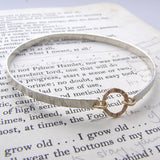 Sterling Silver & 9ct Gold Hammered Bangle