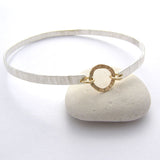 Sterling Silver & 9ct Gold Hammered Bangle