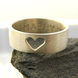 Personalised Silver Heart Ring
