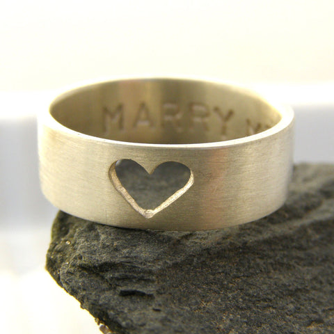 Personalised Silver Heart Ring