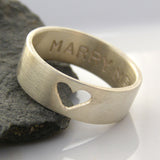 Personalised Silver Heart Ring